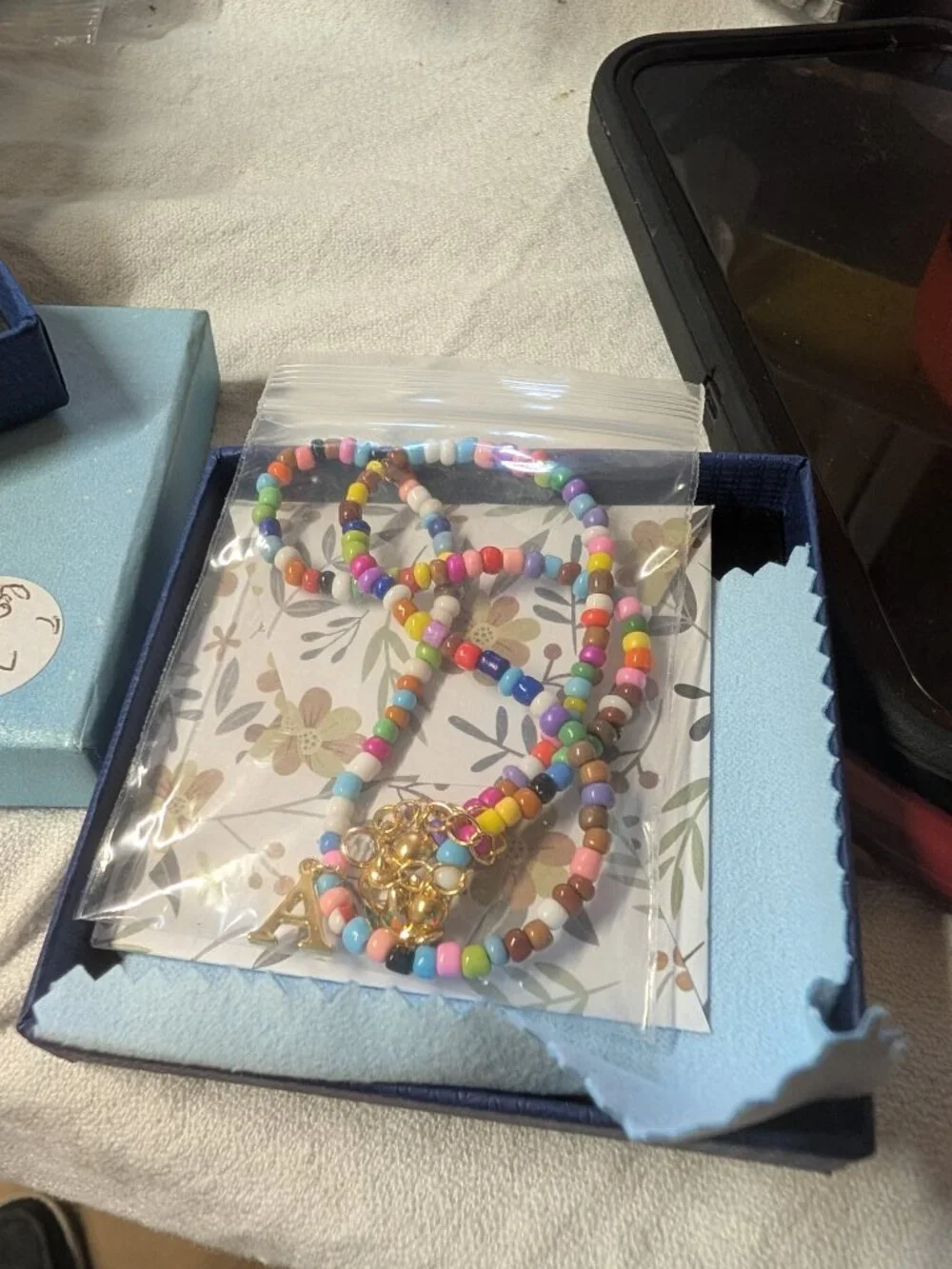 Colorful Beaded Necklace with Initial Charm - 25% Off When You Bundle 5+